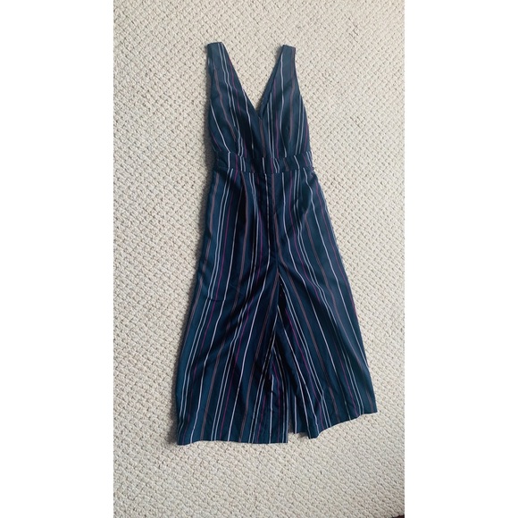 Frank & Oak Multistriped V-Neck Jumpsuit in Navy - Picture 3 of 5